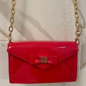 Red Tory Burch Bow Envelope Crossbody